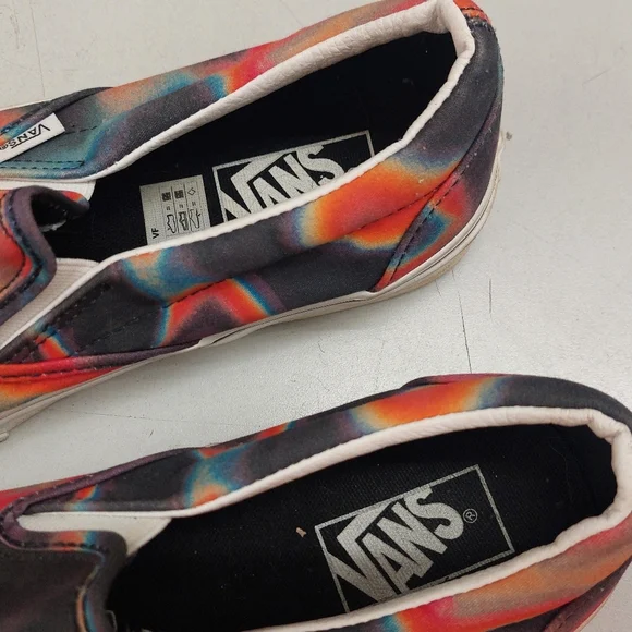 Vans Psychedelic Pattern Slip-Ons Sneakers VANS shoes Men Sz 7.5 Women Sz 9 (C) - Picture 3 of 5